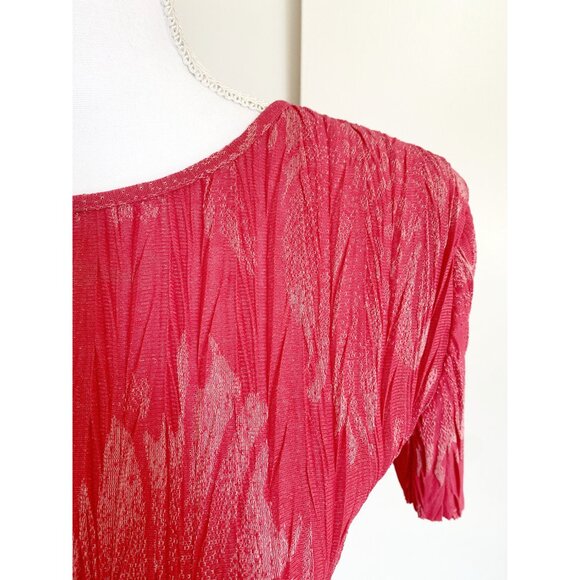 💖 Zara Party Ready Crinkled Sparkle Top - Hot Pink Floral Glam 💖 - Picture 3 of 6